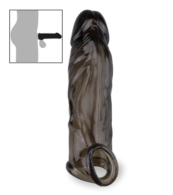 Extenseur pénis et testicules réaliste noir