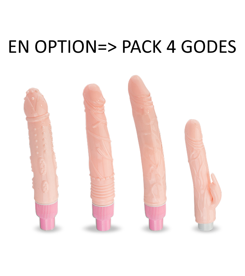 Fucking machine anale ou vaginale avec 4 godes