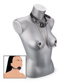 Gag ball BDSM avec pinces Ă  seins