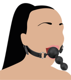 Gag-ball en silicone avec plug 6,0cm