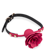 Charger l'image dans la galerie, Gag ball en similicuir avec rose en silicone