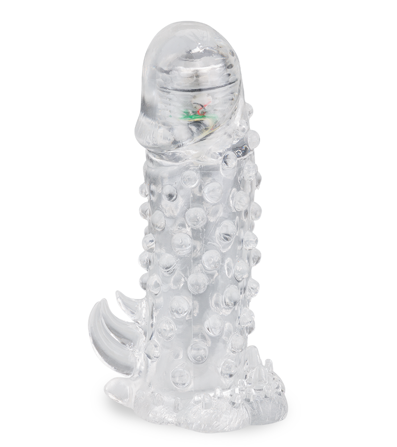 Gaine Ă  picots et gland vibrant