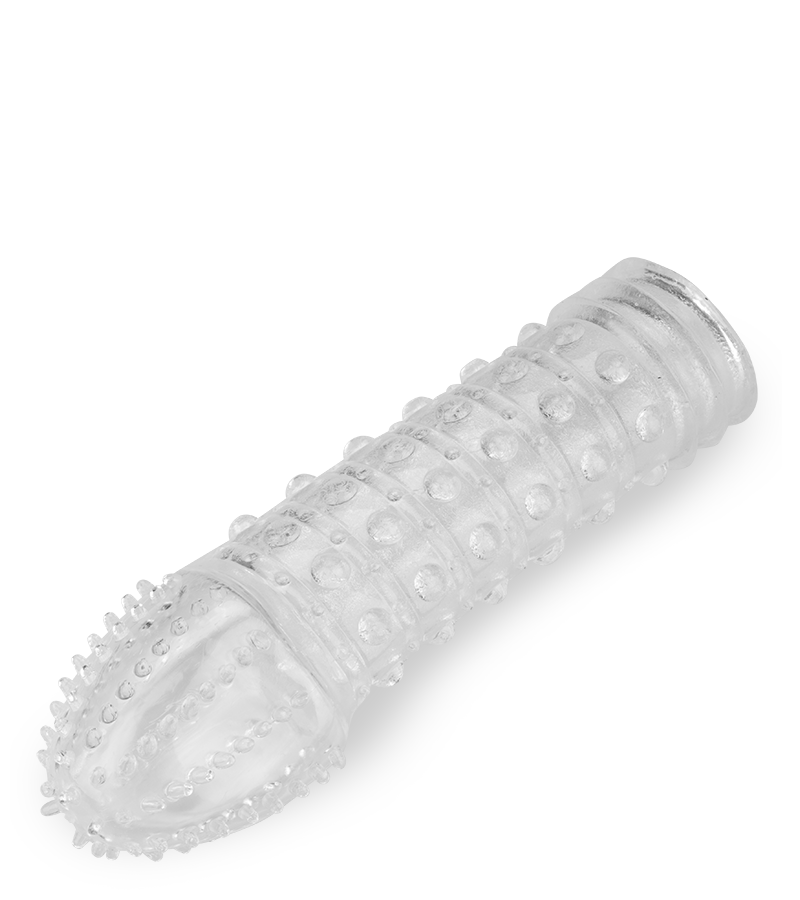 Gaine avec boules stimulantes en relief