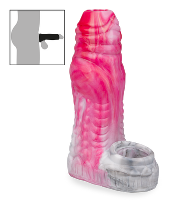 Gaine de pénis ouverte en silicone chien