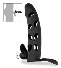 Charger l'image dans la galerie, Gaine silicone cockring et stimulateur vibrant