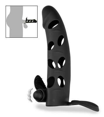 Gaine silicone cockring et stimulateur vibrant