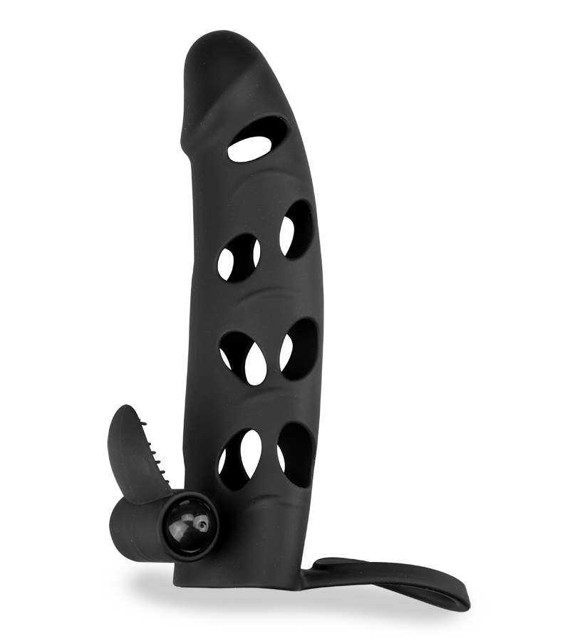 Gaine silicone cockring et stimulateur vibrant