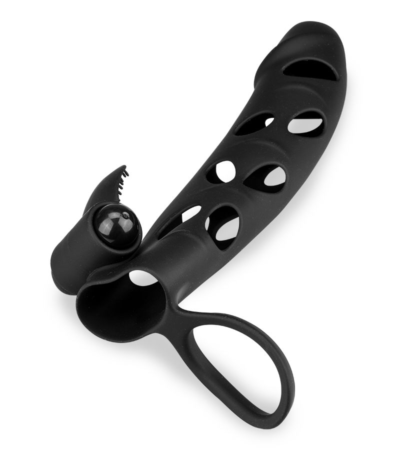 Gaine silicone cockring et stimulateur vibrant