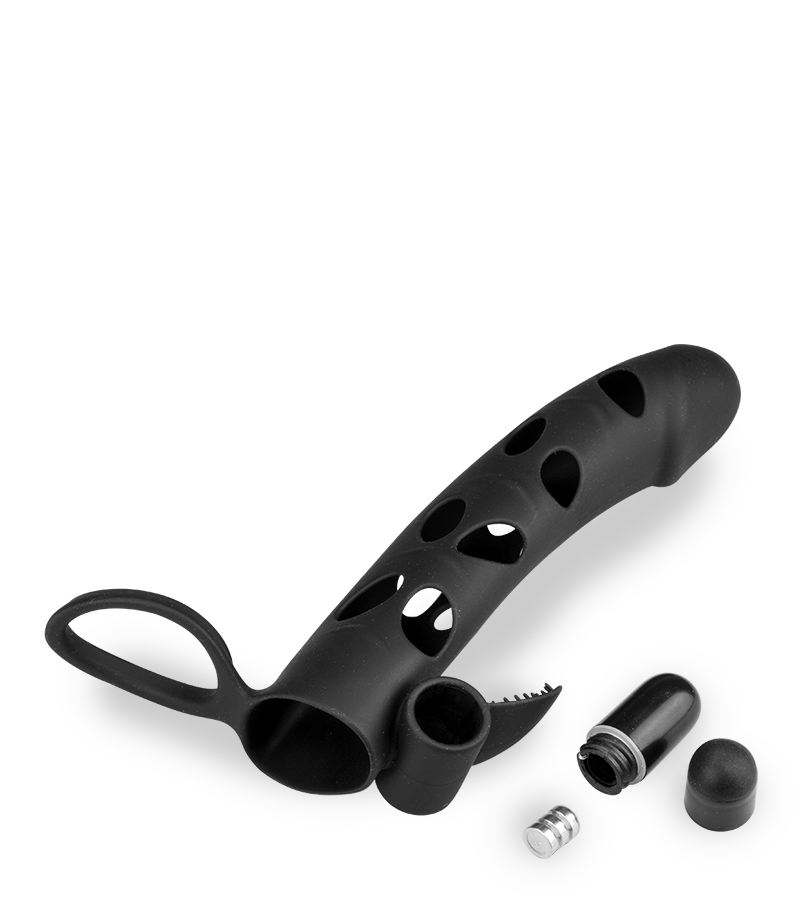 Gaine silicone cockring et stimulateur vibrant