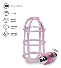 Charger l'image dans la galerie, Gaine vibrante cage à pénis