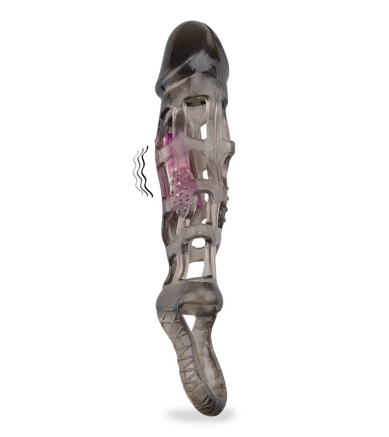 Gaine vibrante cage à pénis noire