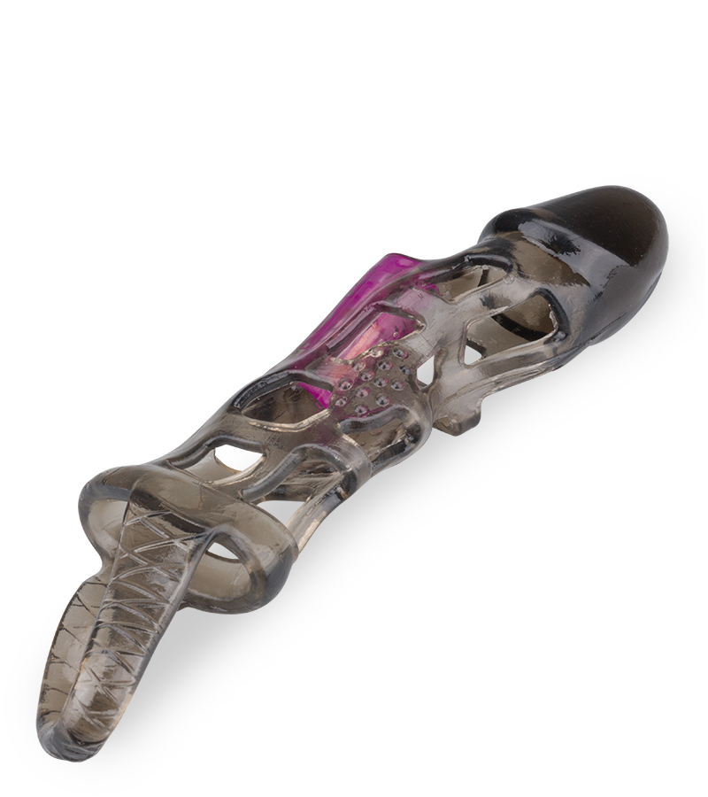 Gaine vibrante cage à pénis noire