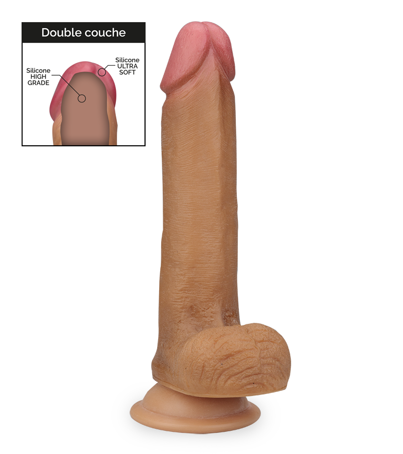 Gode 100% réaliste silicone liquide double couche