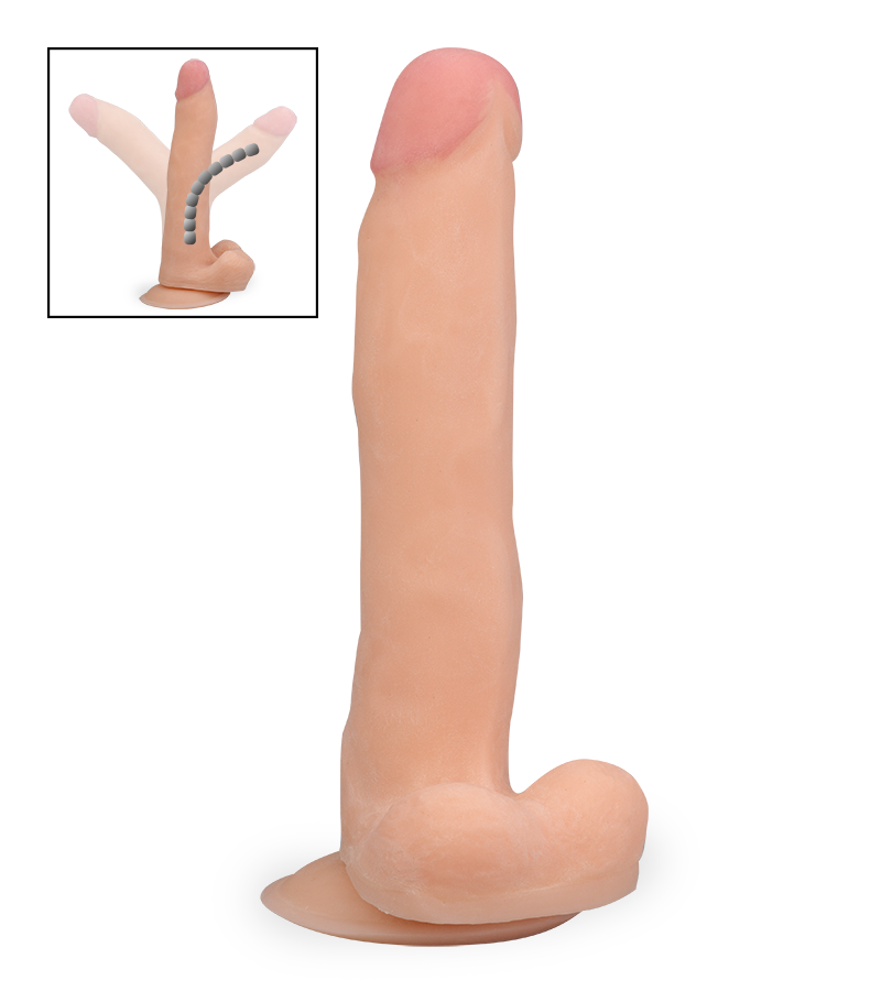 Gode Articulé XL Long de 21CM A Ventouse