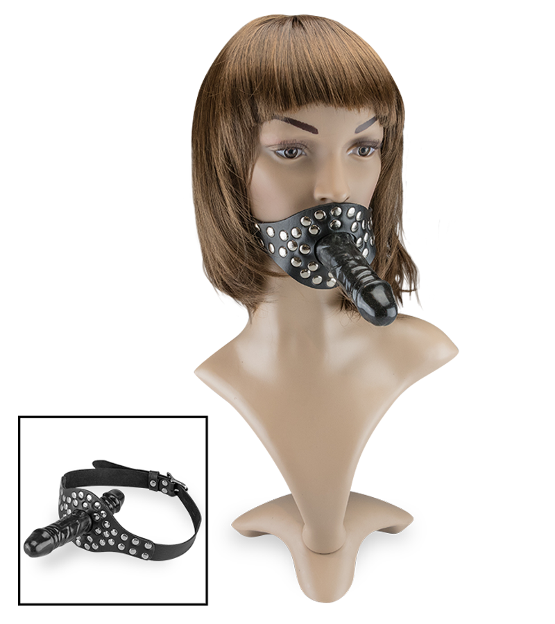 Gode ceinture bâillon pénis black