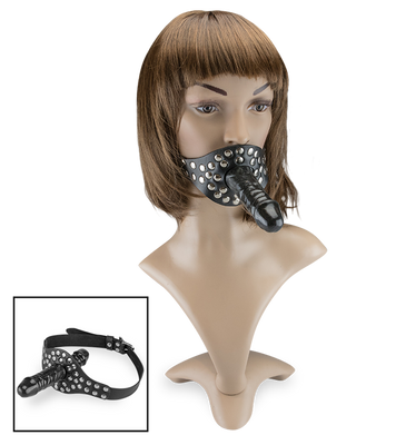Gode ceinture bâillon pénis black