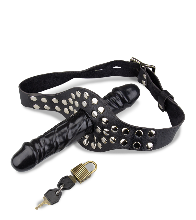 Gode ceinture bâillon pénis black