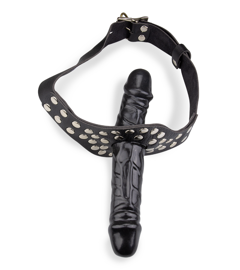 Gode ceinture bâillon pénis black