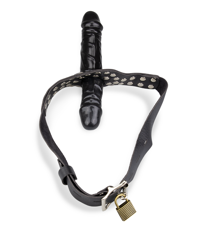 Gode ceinture bâillon pénis black