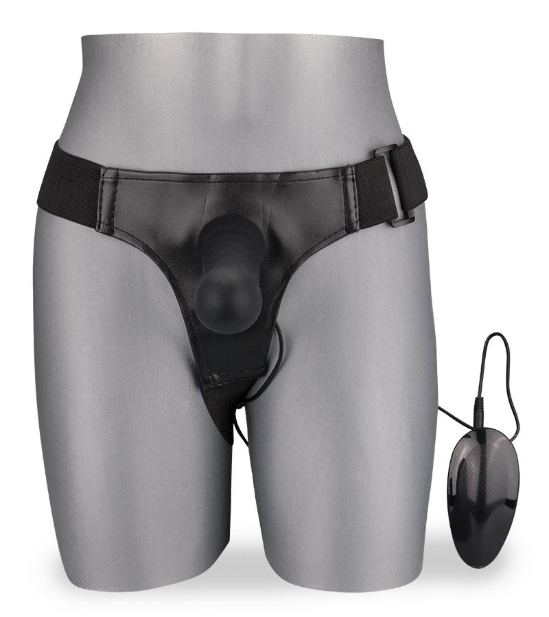 Gode ceinture courbé creux en silicone vibrant