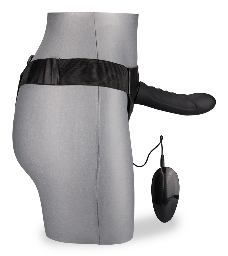 Gode ceinture courbé creux en silicone vibrant