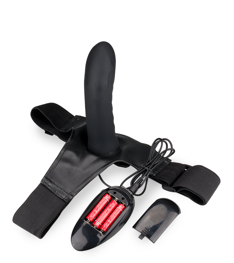 Gode ceinture courbé creux en silicone vibrant