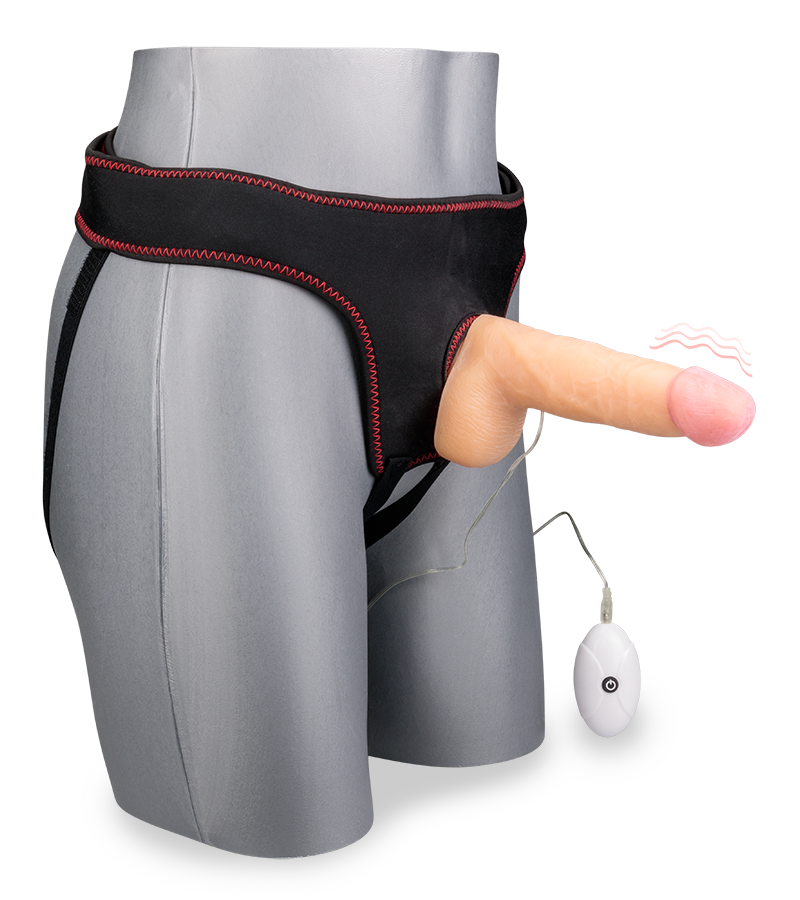 Gode ceinture vibrant 18,0cm 10 modes