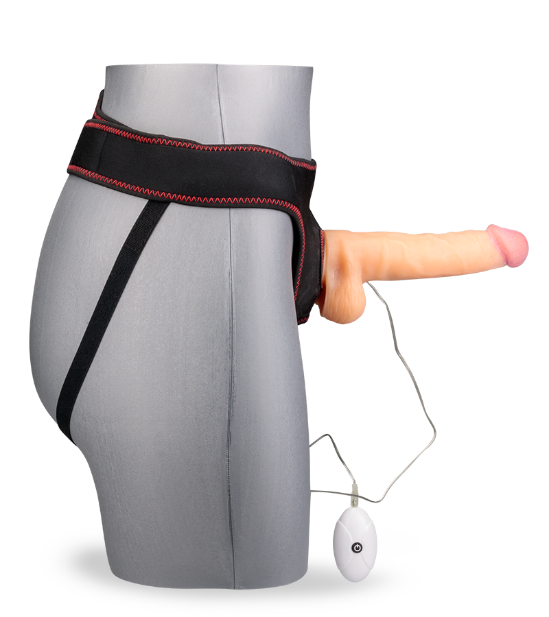 Gode ceinture vibrant 20,0cm 10 modes