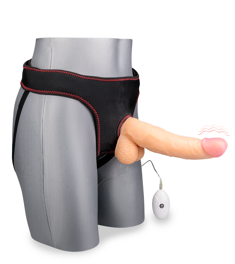 Gode ceinture vibrant courbé 22,0cm 10 modes