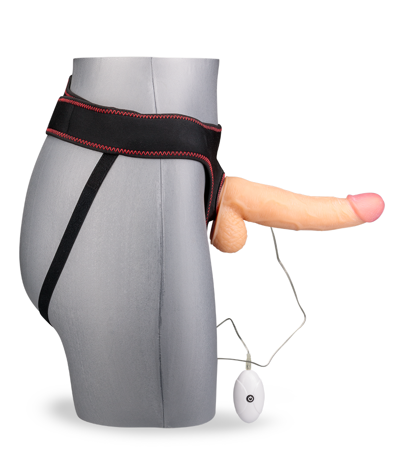 Gode ceinture vibrant courbé 22,0cm 10 modes