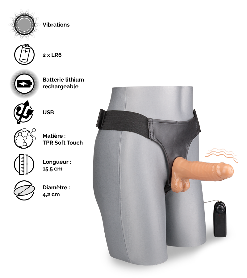 Gode ceinture vibrant Lucky