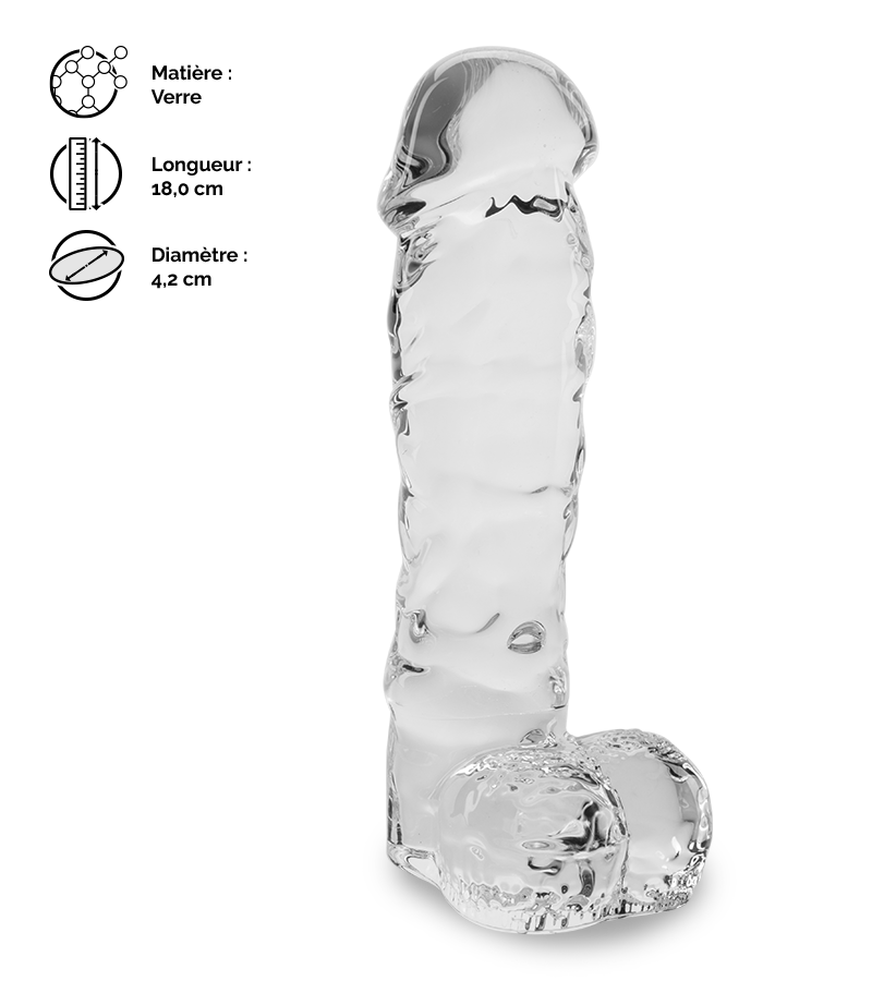 Gode en verre réaliste Leo