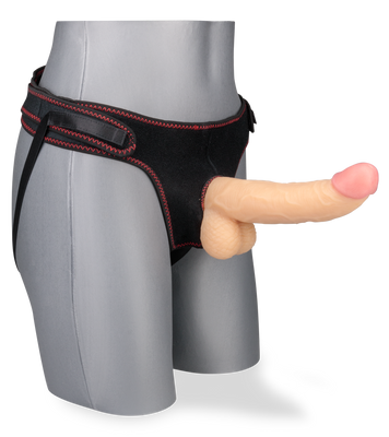 Gode réaliste courbé avec harnais Chief