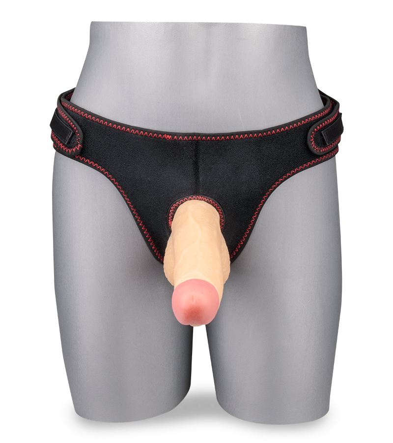 Gode réaliste courbé avec harnais Chief