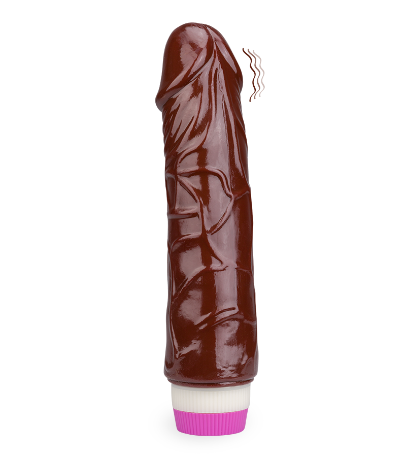 Gode réaliste vibrant black flexible