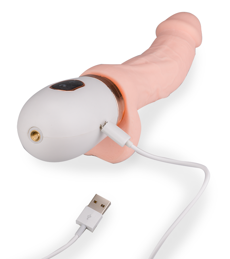 Gode rotatif va-et-vient télécommandé avec ventouse Randy