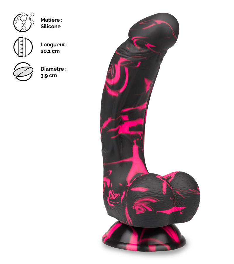 Gode ventouse courbé silicone