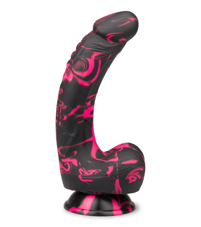 Gode ventouse courbé silicone