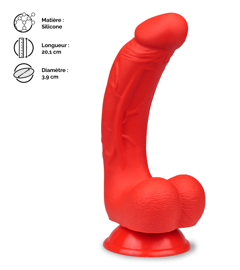 Gode ventouse courbé silicone