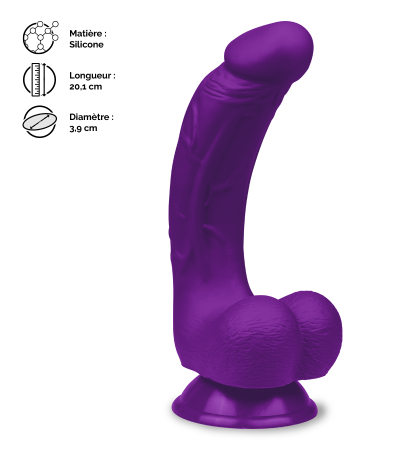 Gode ventouse courbé silicone