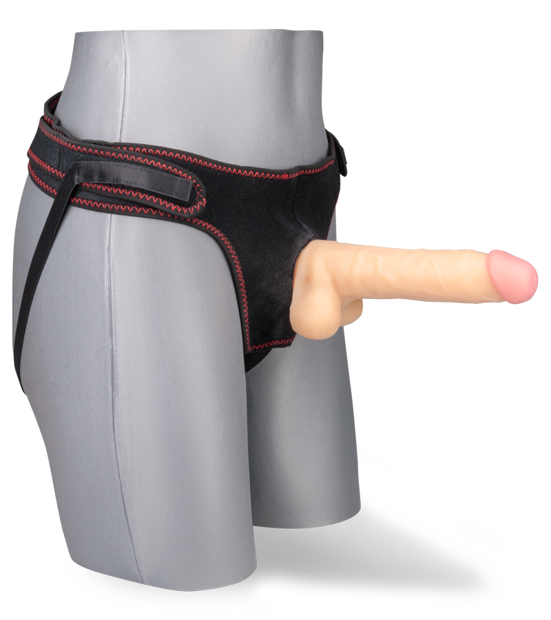 Gode ventouse réaliste avec harnais Jupiter