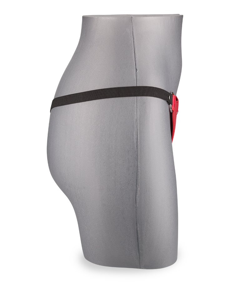 Harnais cuir rouge pour gode