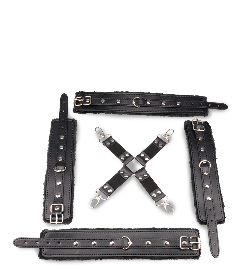 Kit bondage menottes et attache en croix