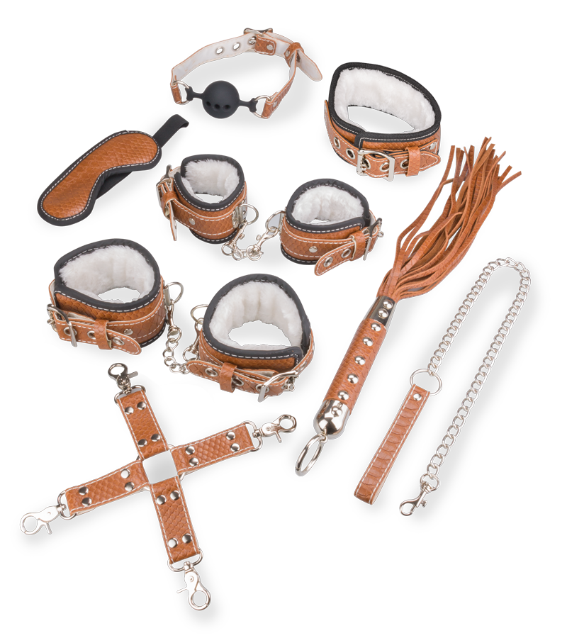 Kit d'initiation au BDSM similicuir et fourrure