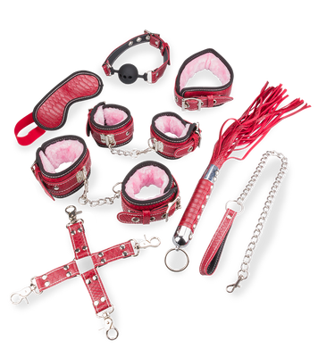 Kit d'initiation au BDSM similicuir et fourrure