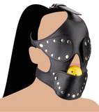 Masque BDSM en similicuir avec gag-ball