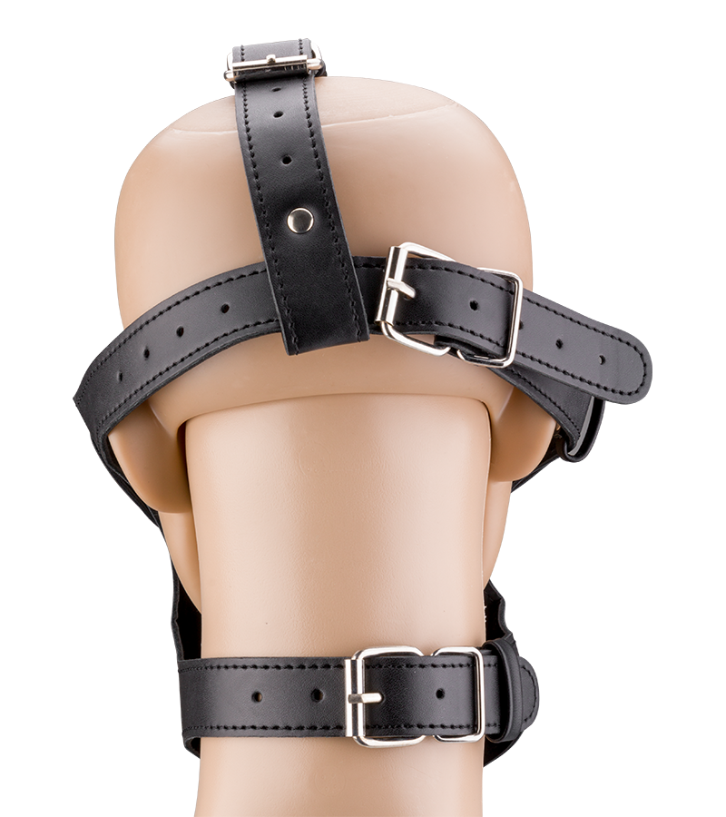 Masque BDSM en similicuir avec gag-ball