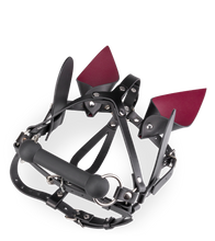 Charger l'image dans la galerie, Masque cheval en similicuir avec œillères et mors