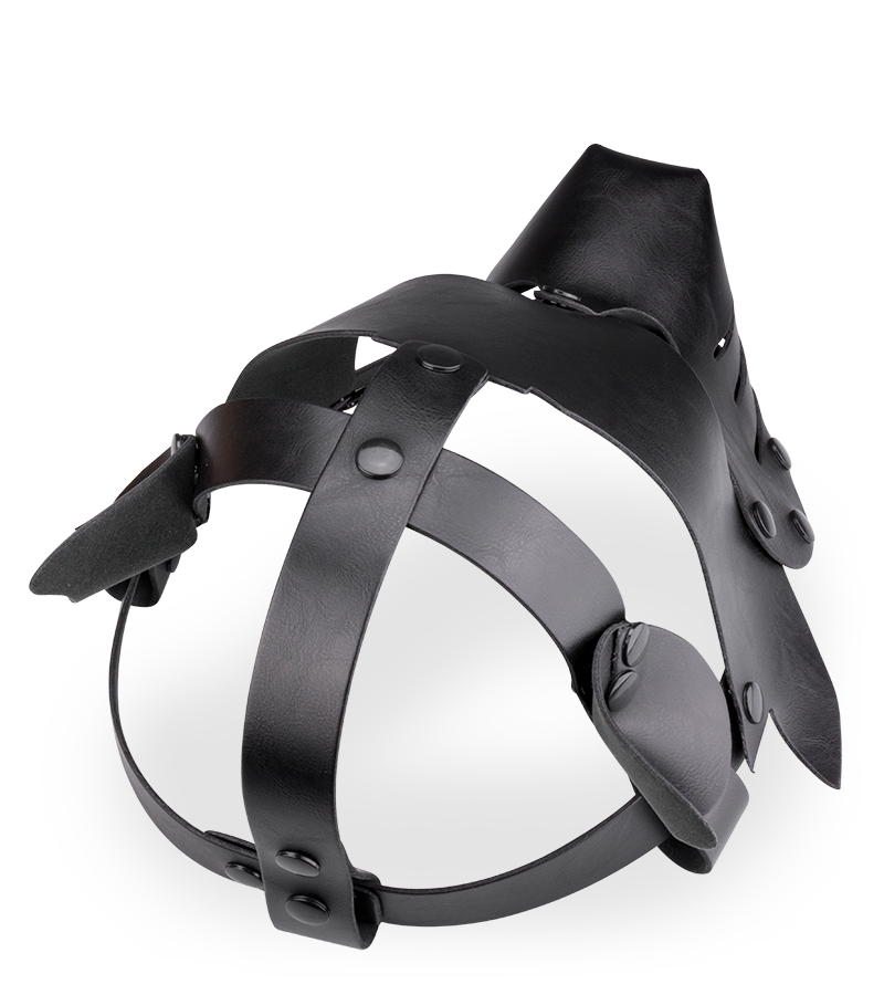 Masque de chien en similicuir avec langue