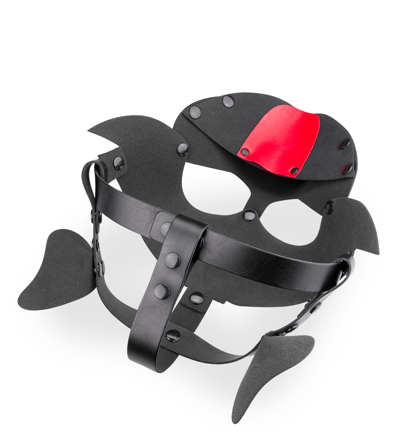 Masque de chien en similicuir avec langue